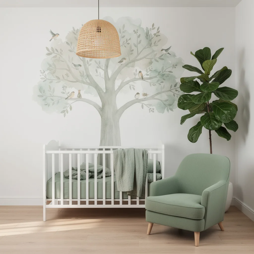 The Watercolor Tree Mural Nursery